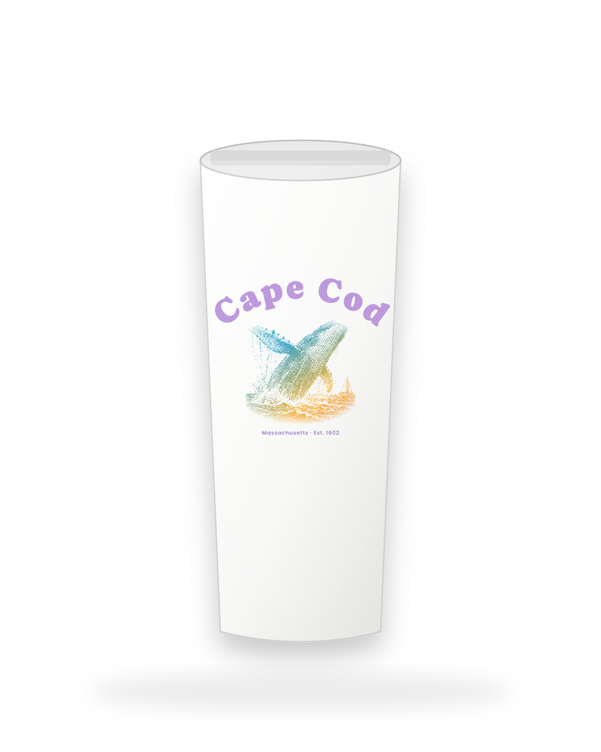 Cape Cod Humpback Whale Insulated Tumbler 20oz in White