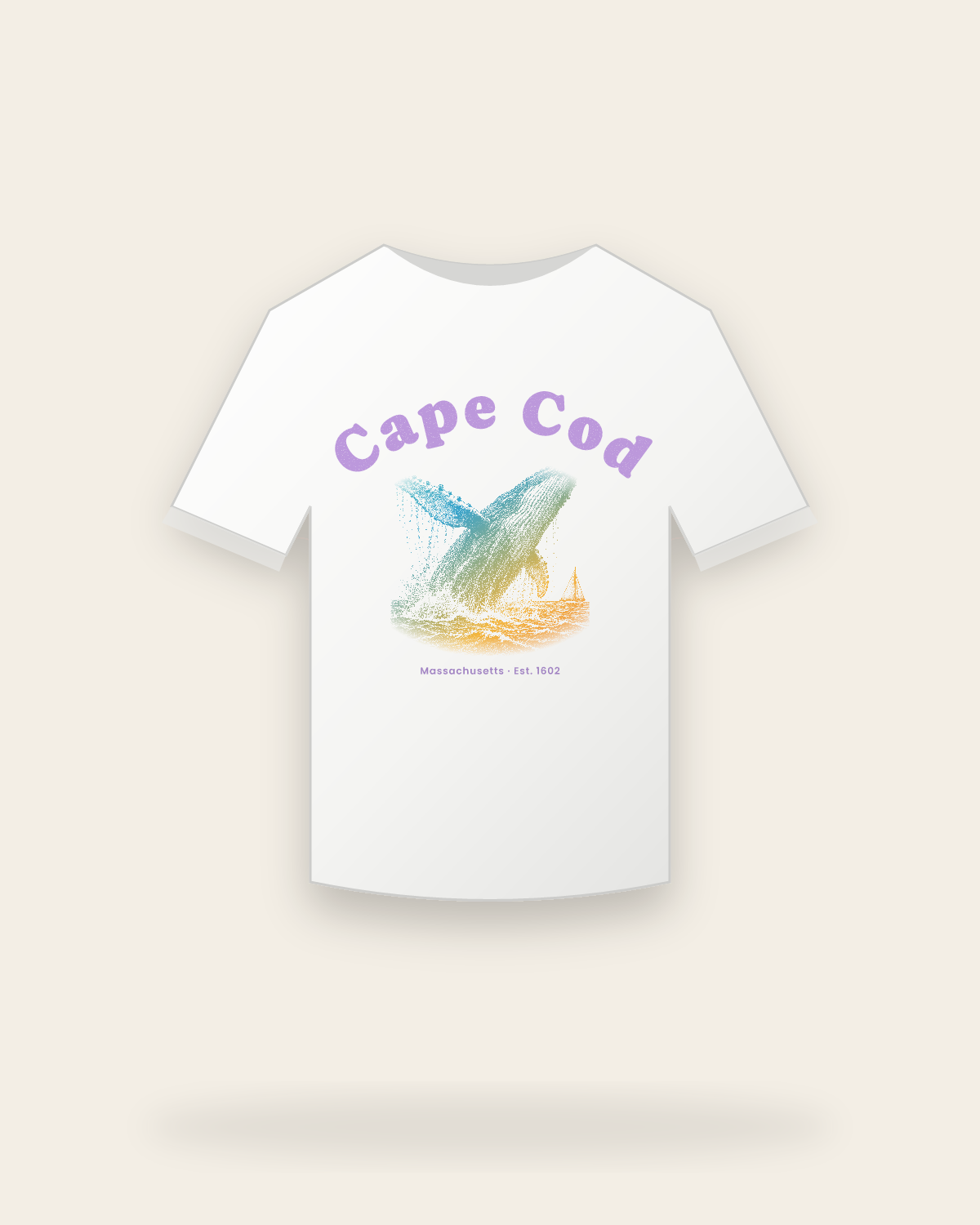 Cape Cod Humpback Whale Youth Tee in White