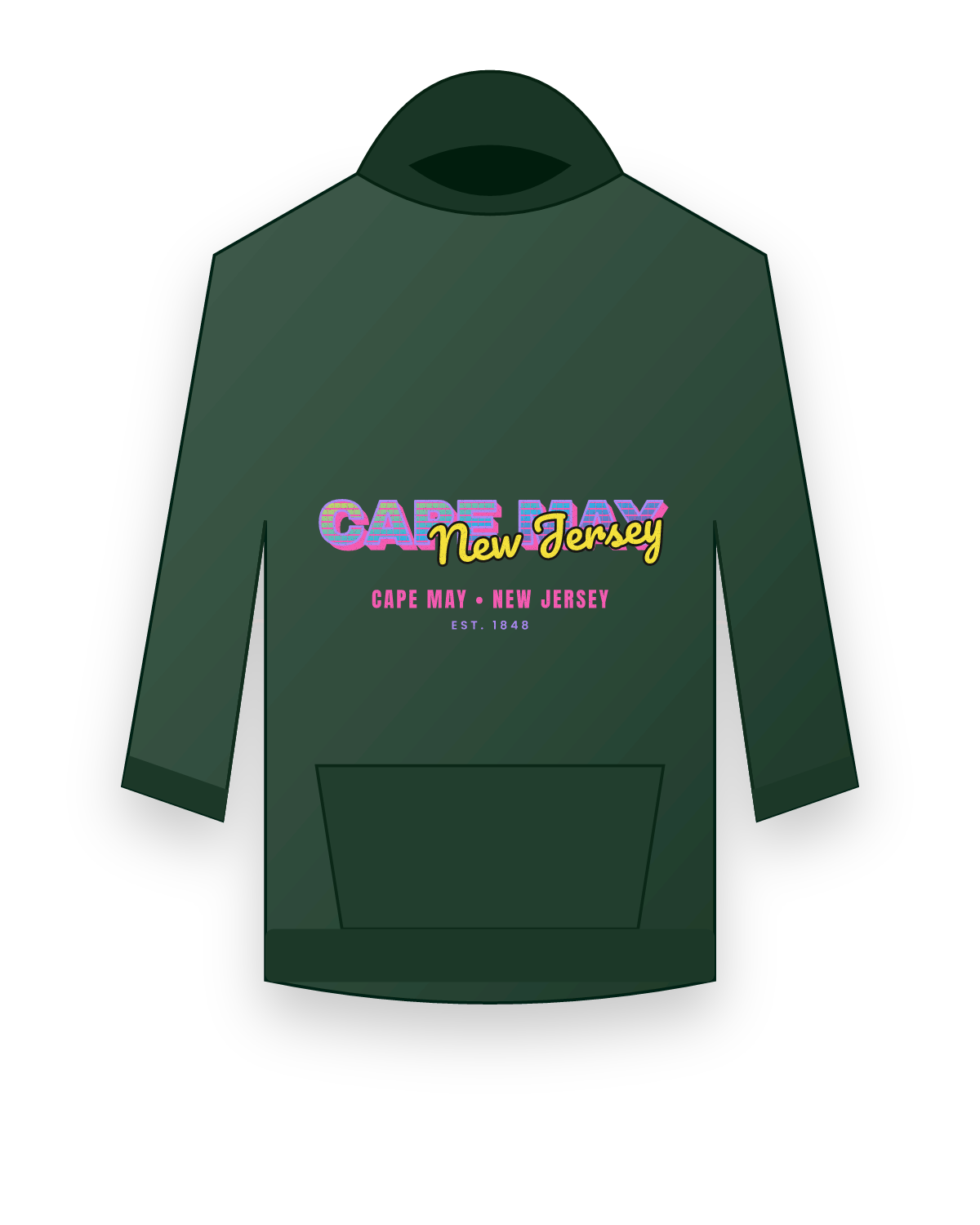 Cape May Music TV Hooded Sweatshirt in Forest Green