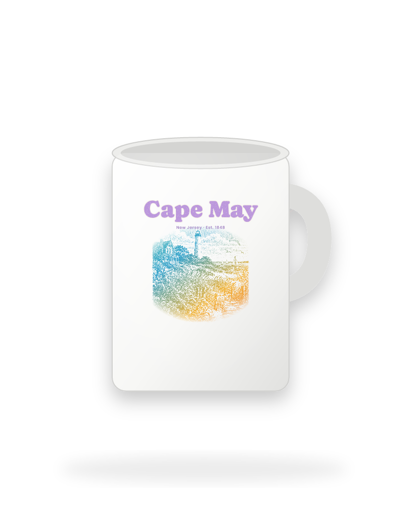 Cape May Lighthouse & Monarchs Ceramic Mug 15oz