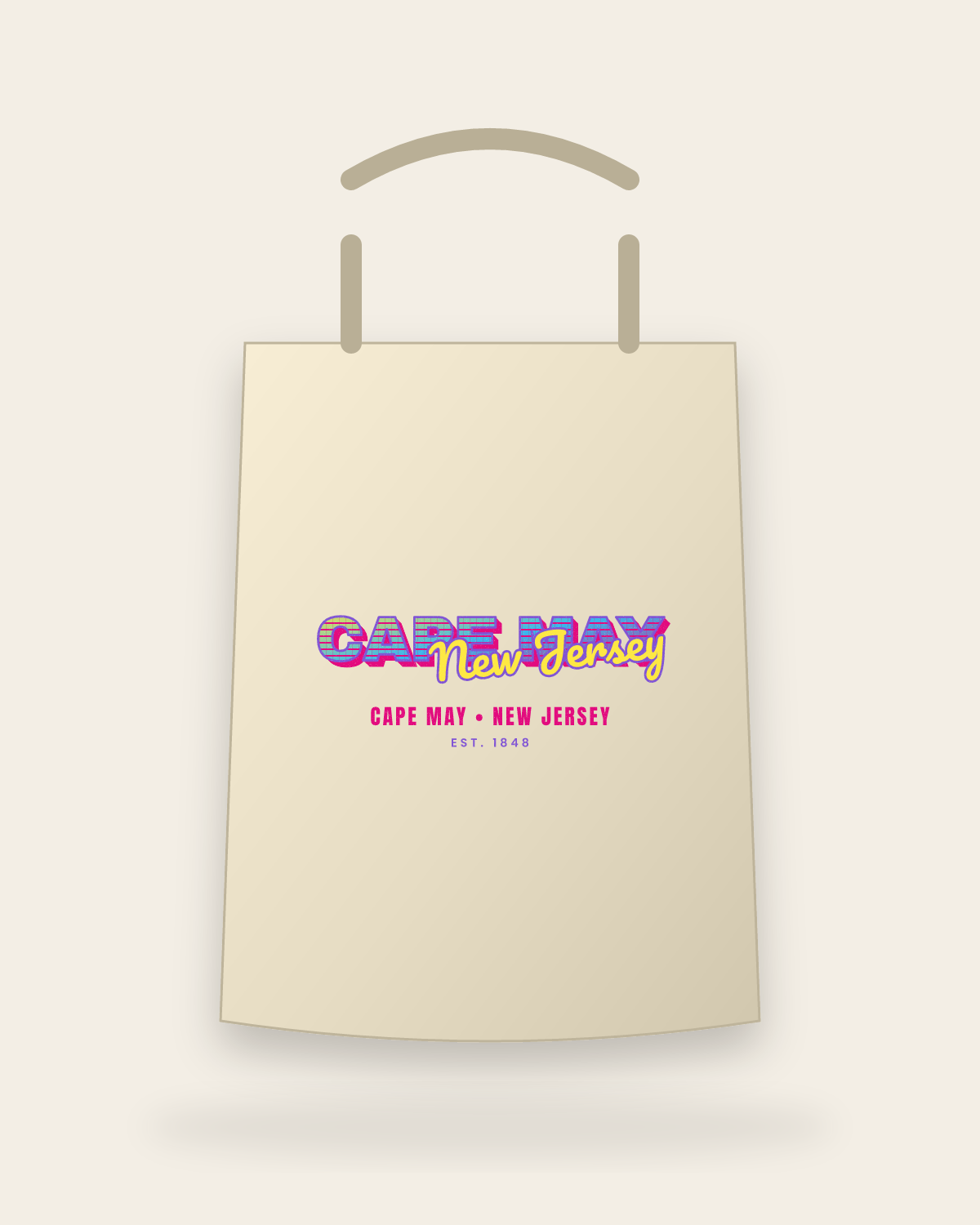 Cape May Music TV Canvas Tote in Beige