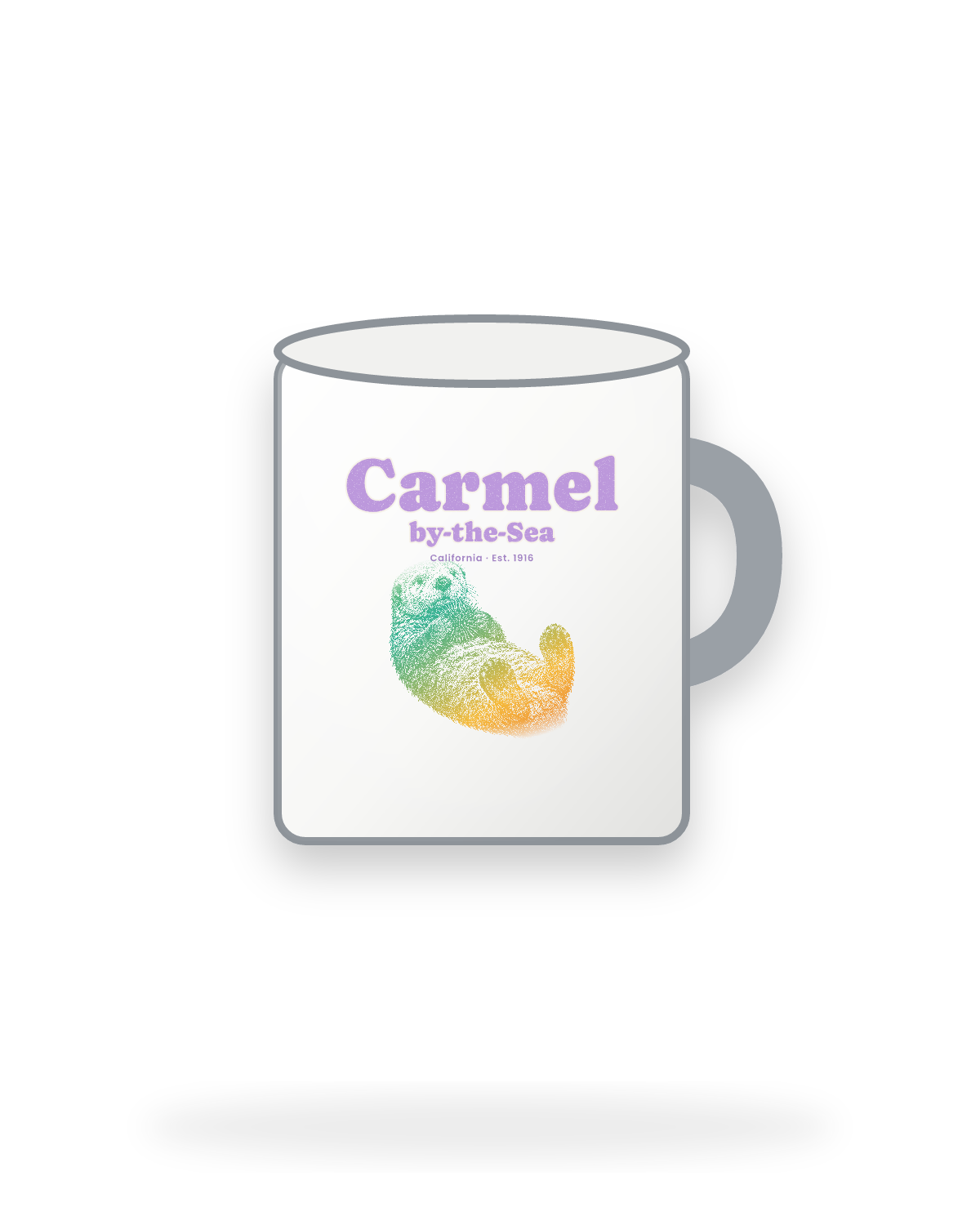 Carmel-by-the-Sea Sea Otter Enamel Camp Mug in White