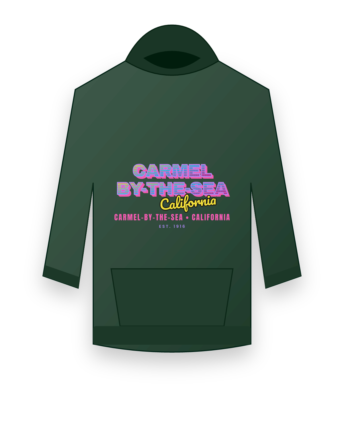 Carmel-by-the-Sea Music TV Hooded Sweatshirt in Forest Green