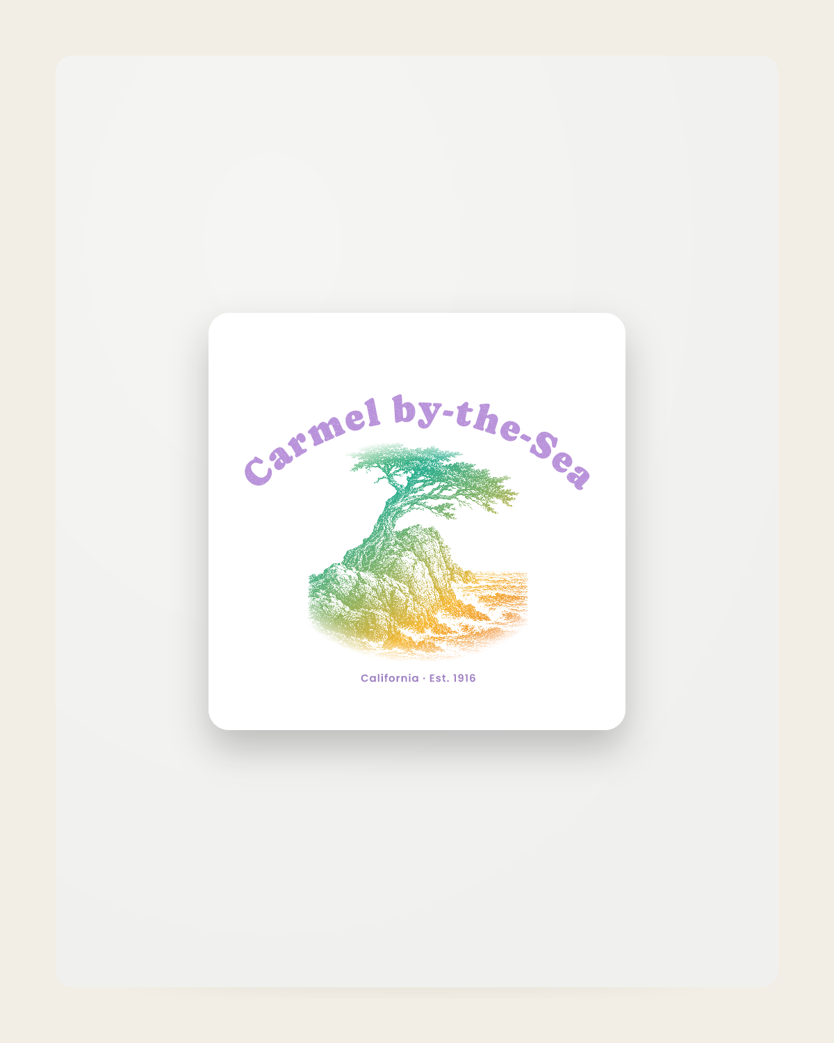 Carmel-by-the-Sea Lone Cypress Fridge Magnet in White