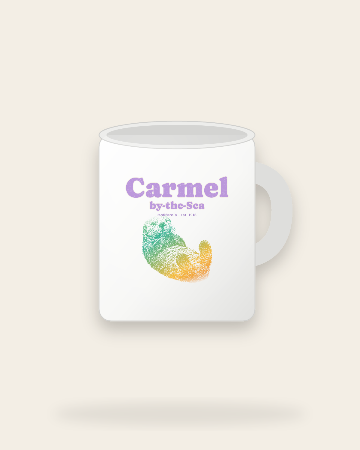 Carmel-by-the-Sea Sea Otter Ceramic Mug 11oz in White