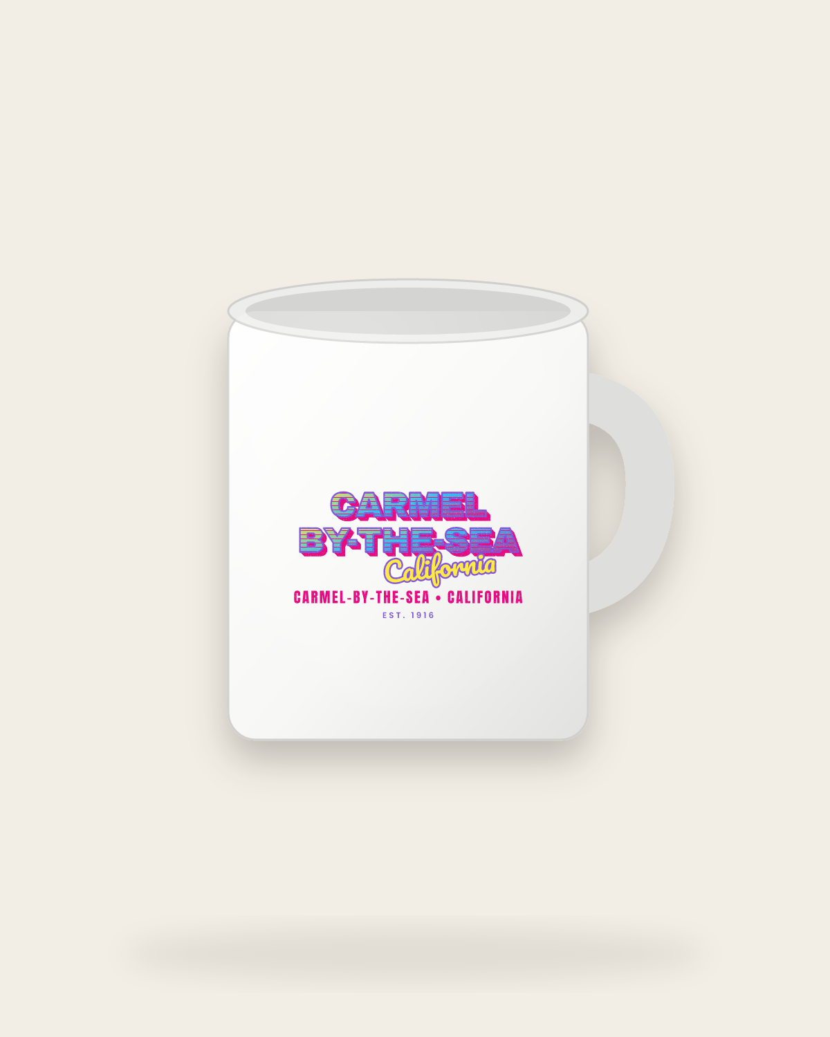 Carmel-by-the-Sea Music TV Ceramic Mug 11oz in White