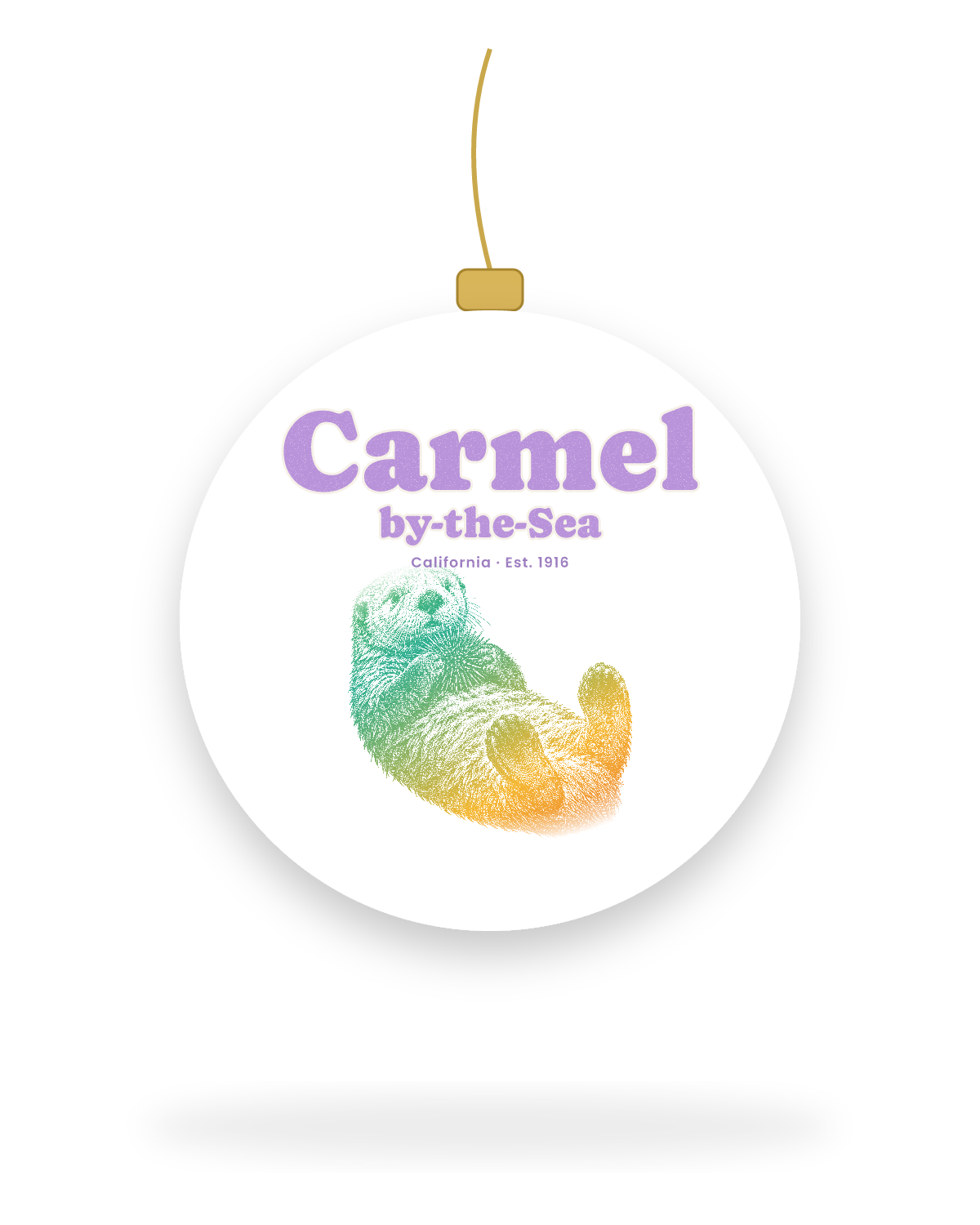 Carmel-by-the-Sea Sea Otter Ceramic Ornament in White
