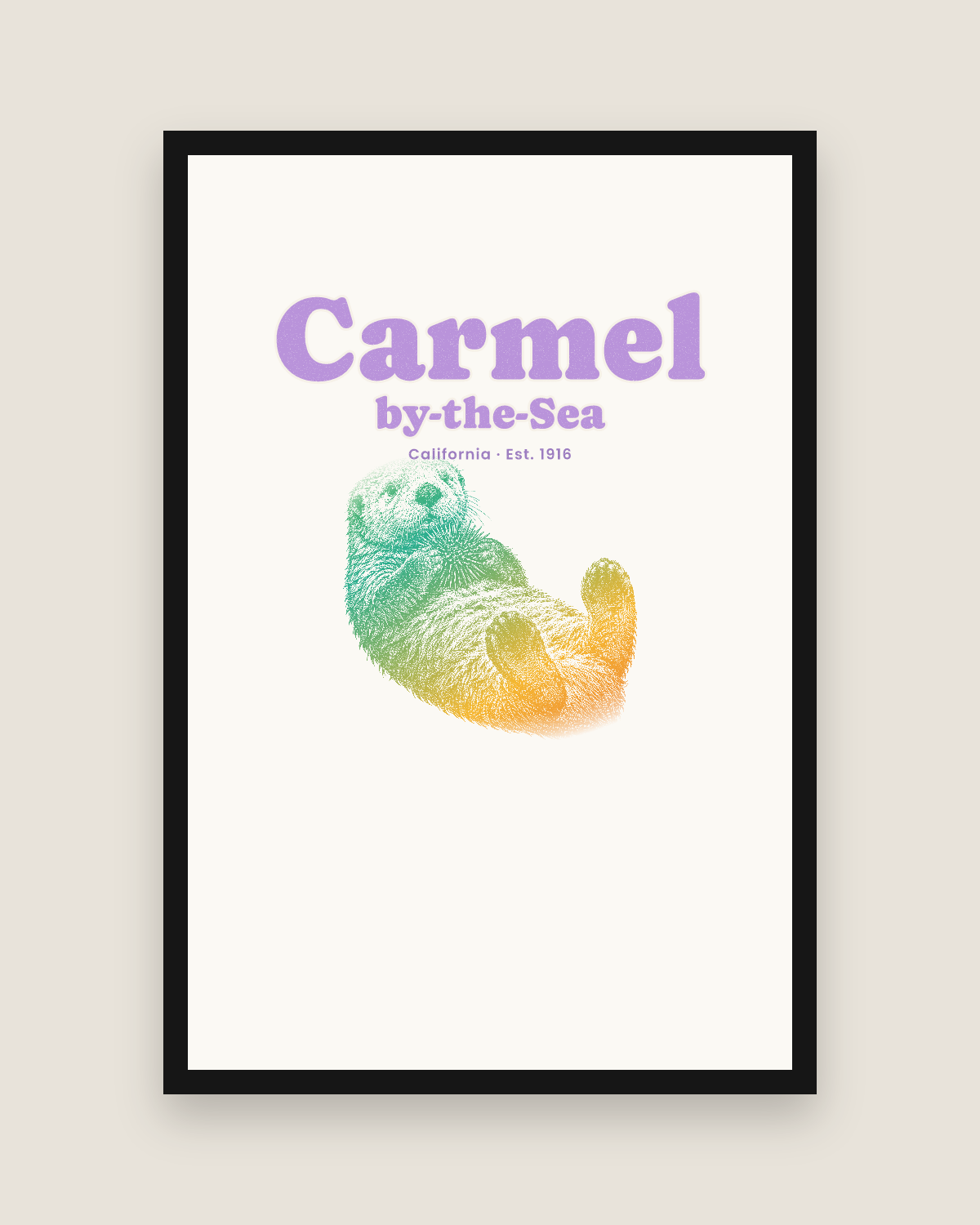 Carmel-by-the-Sea Sea Otter Matte Poster in White