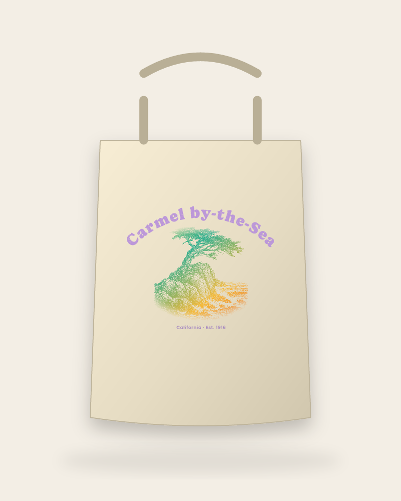 Carmel-by-the-Sea Lone Cypress Canvas Tote