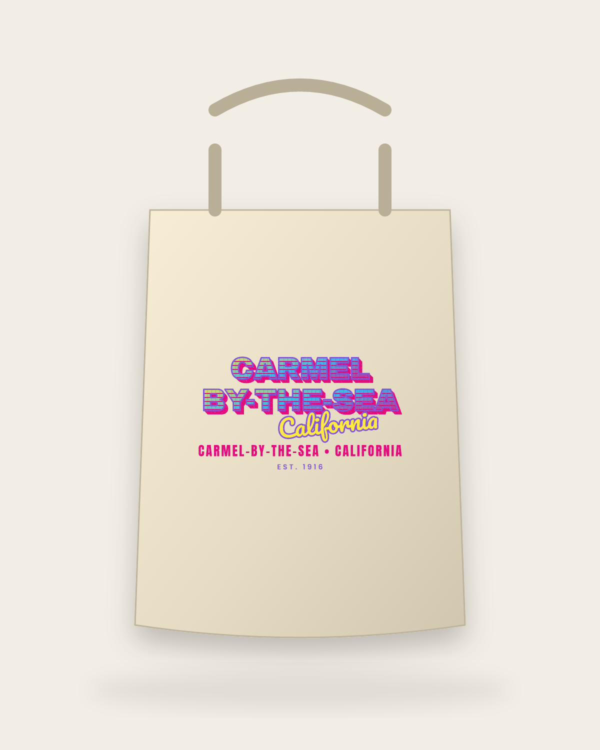 Carmel-by-the-Sea Music TV Canvas Tote in Beige