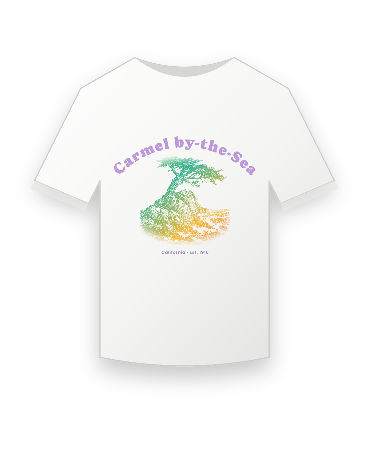 Carmel-by-the-Sea Lone Cypress Youth Tee in White