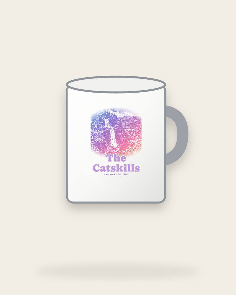 The Catskills Gorge Falls Enamel Camp Mug