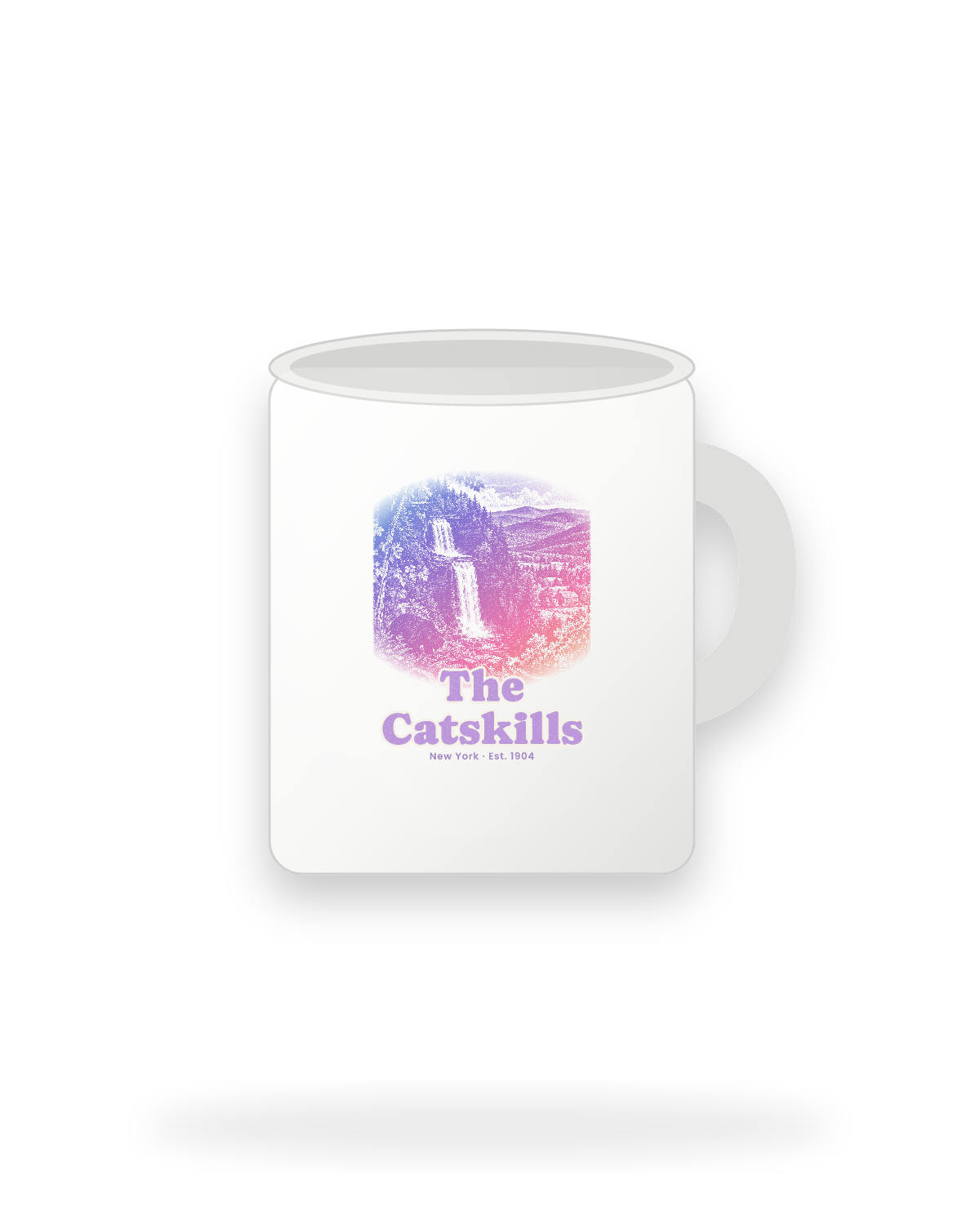 The Catskills Gorge Falls Ceramic Mug 11oz in White
