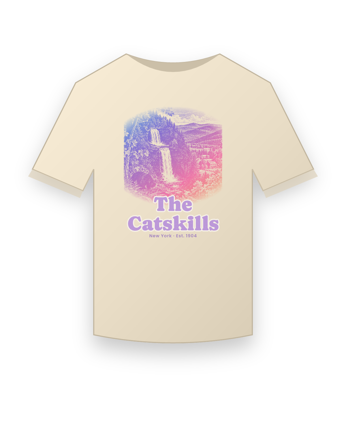 The Catskills Gorge Falls Organic Cotton Tee in Natural