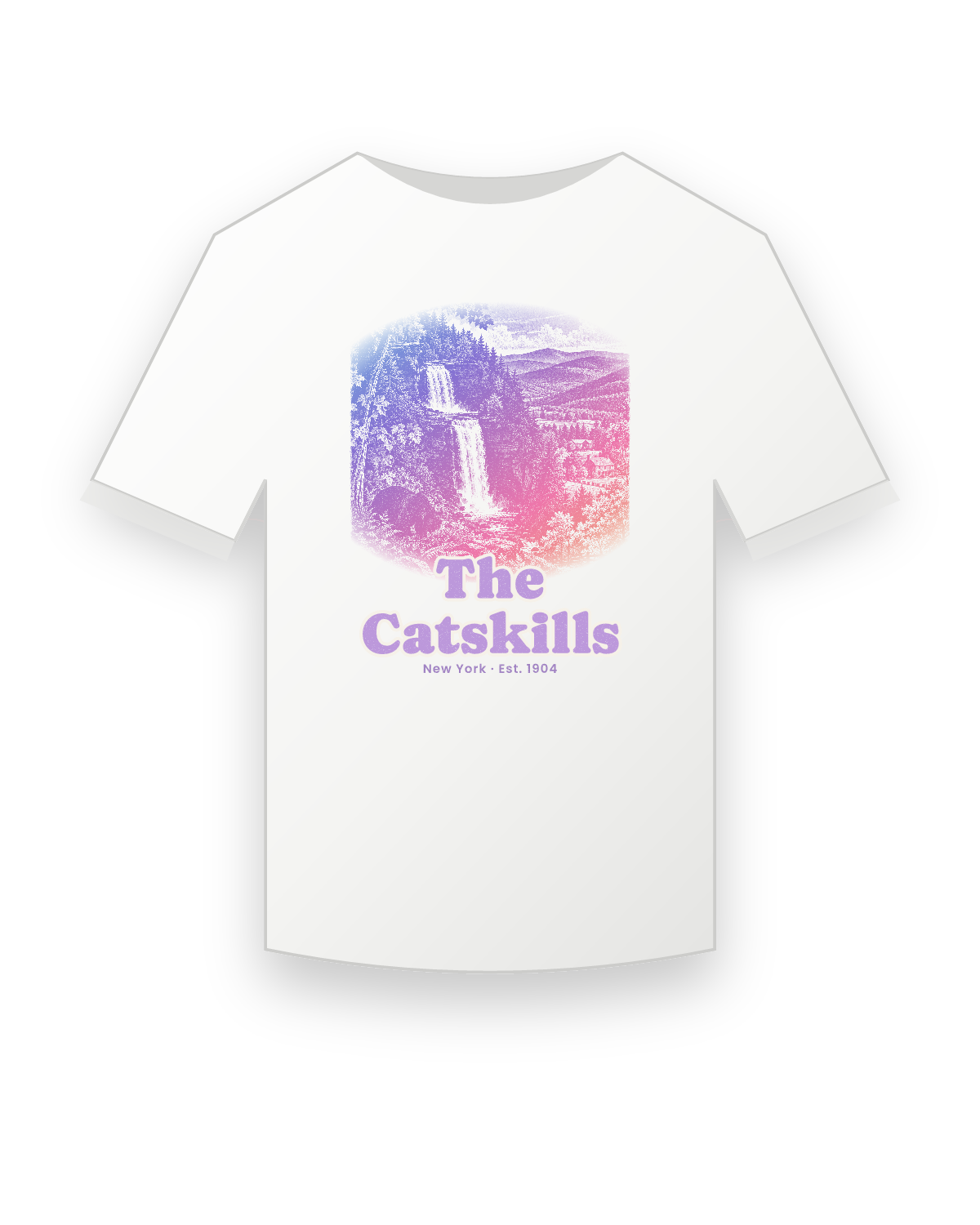 The Catskills Gorge Falls Youth Tee in White