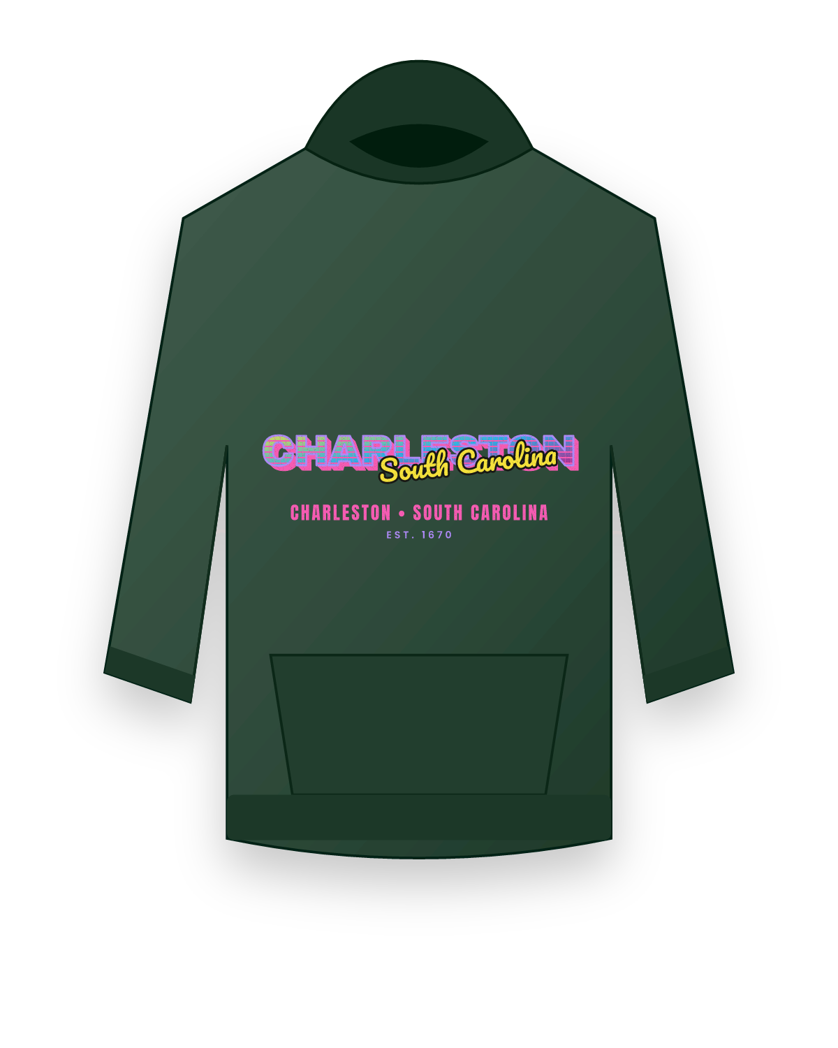 Charleston Music TV Hooded Sweatshirt in Forest Green