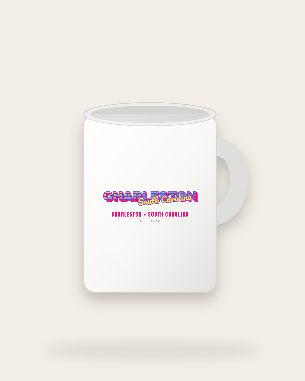 Charleston Music TV Ceramic Mug 15oz in White