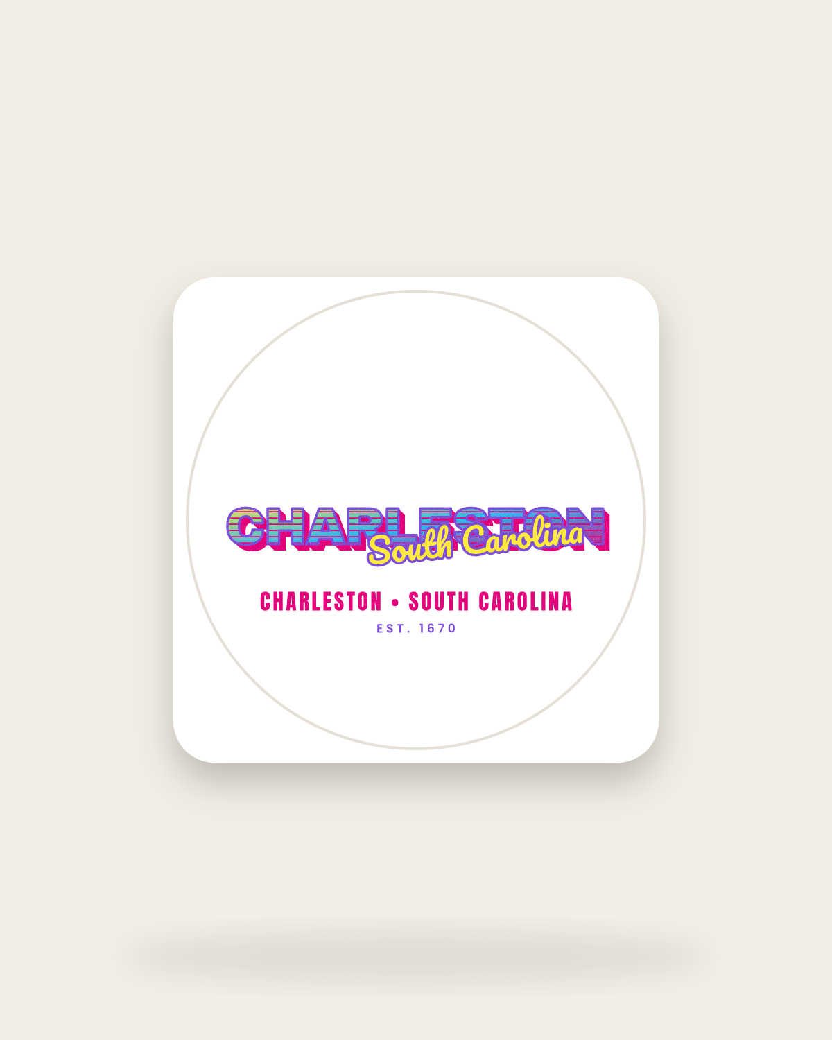 Charleston Music TV Kiss-Cut Sticker in White