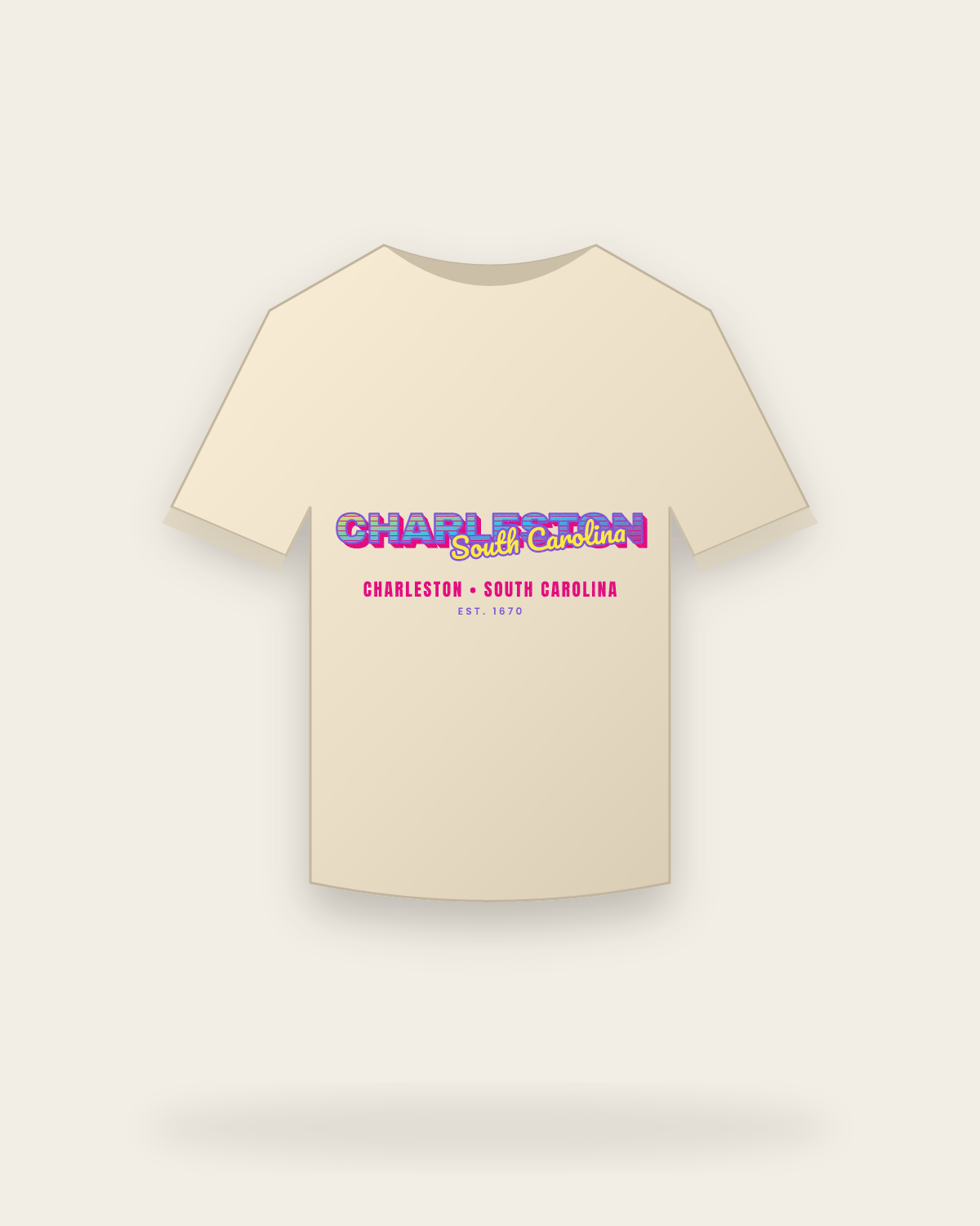 Charleston Music TV Classic Tee in Natural