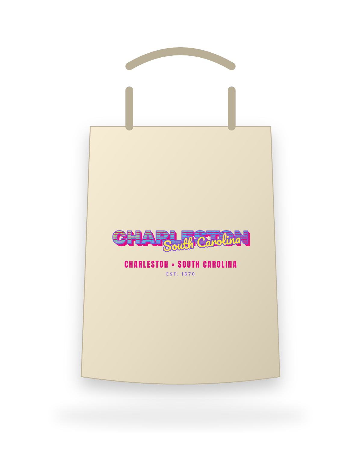 Charleston Music TV Canvas Tote in Beige