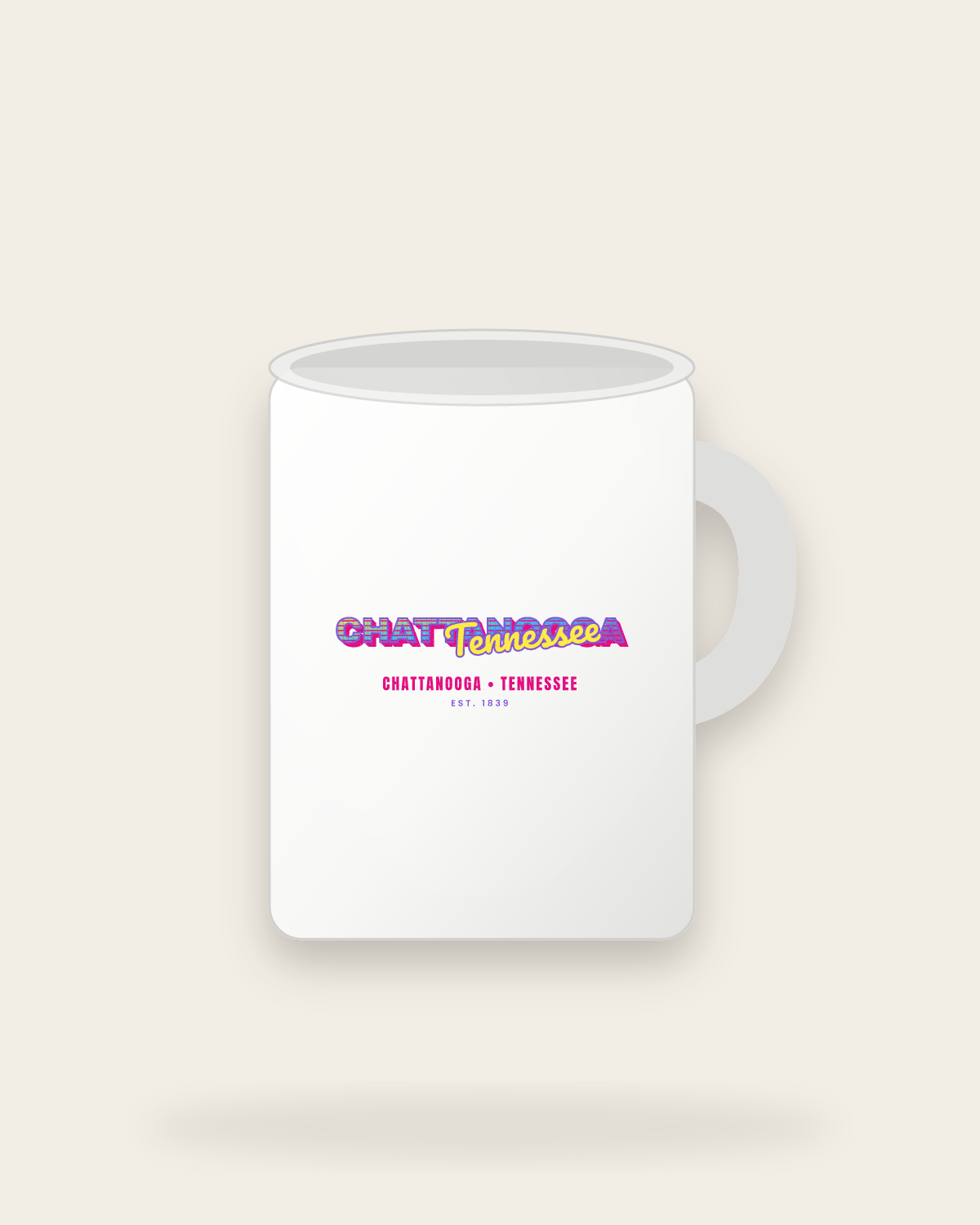 Chattanooga Music TV Ceramic Mug 15oz in White
