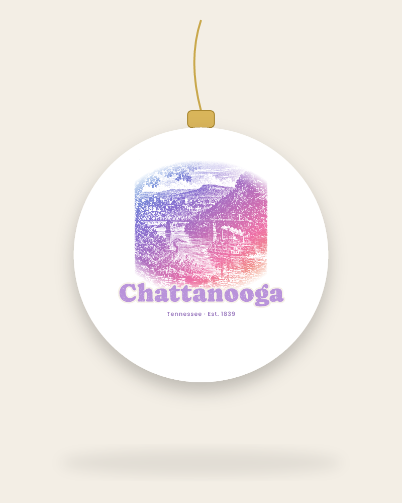 Chattanooga River Bend Ceramic Ornament