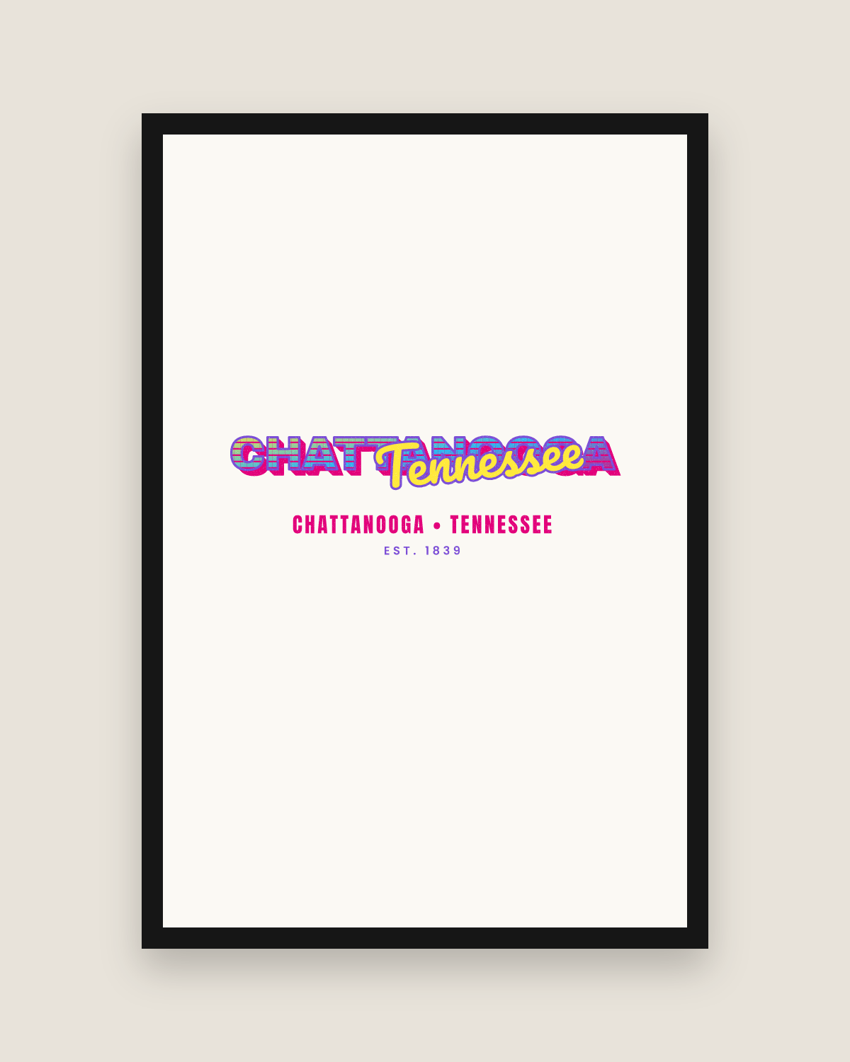 Chattanooga Music TV Matte Poster in White