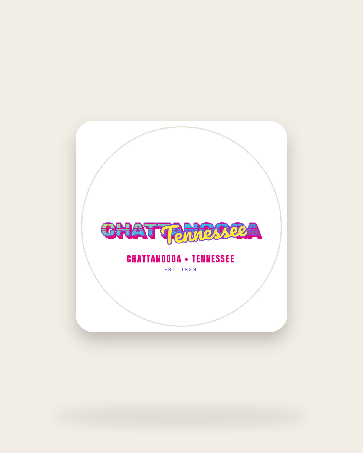 Chattanooga Music TV Kiss-Cut Sticker in White
