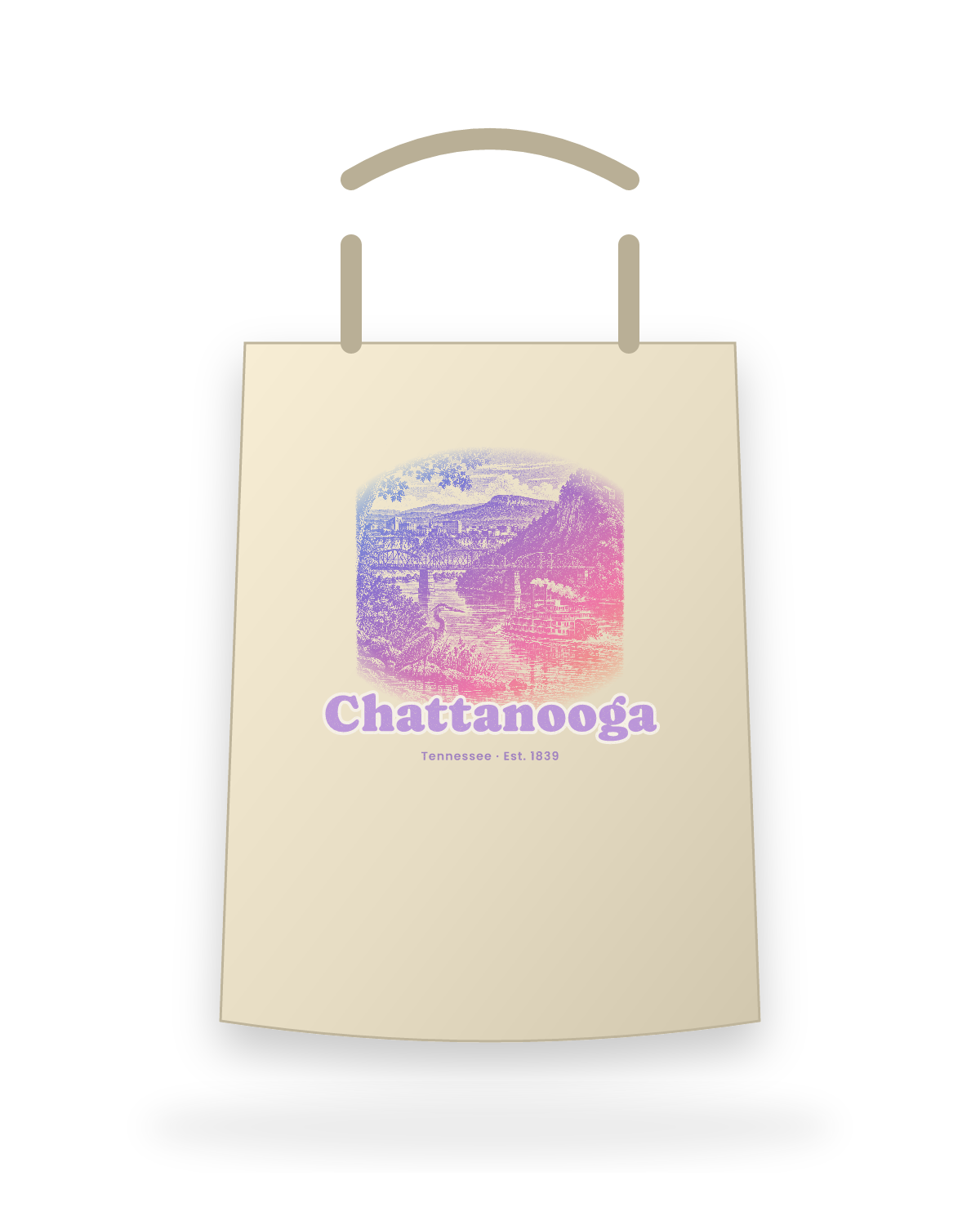 Chattanooga River Bend Canvas Tote in Beige