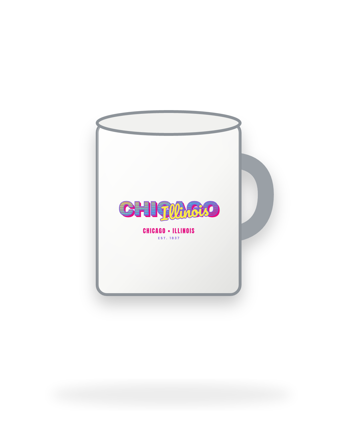 Chicago Music TV Enamel Camp Mug in White