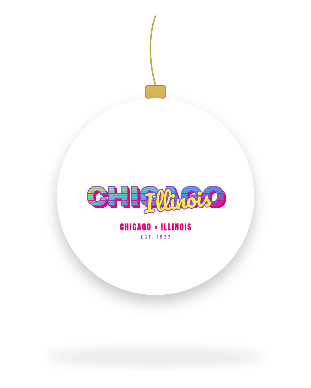 Chicago Music TV Ceramic Ornament in White