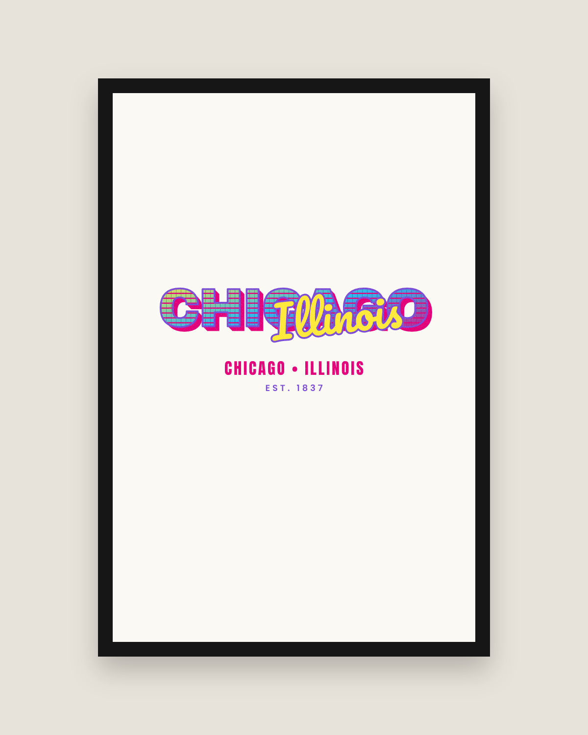 Chicago Music TV Matte Poster in White