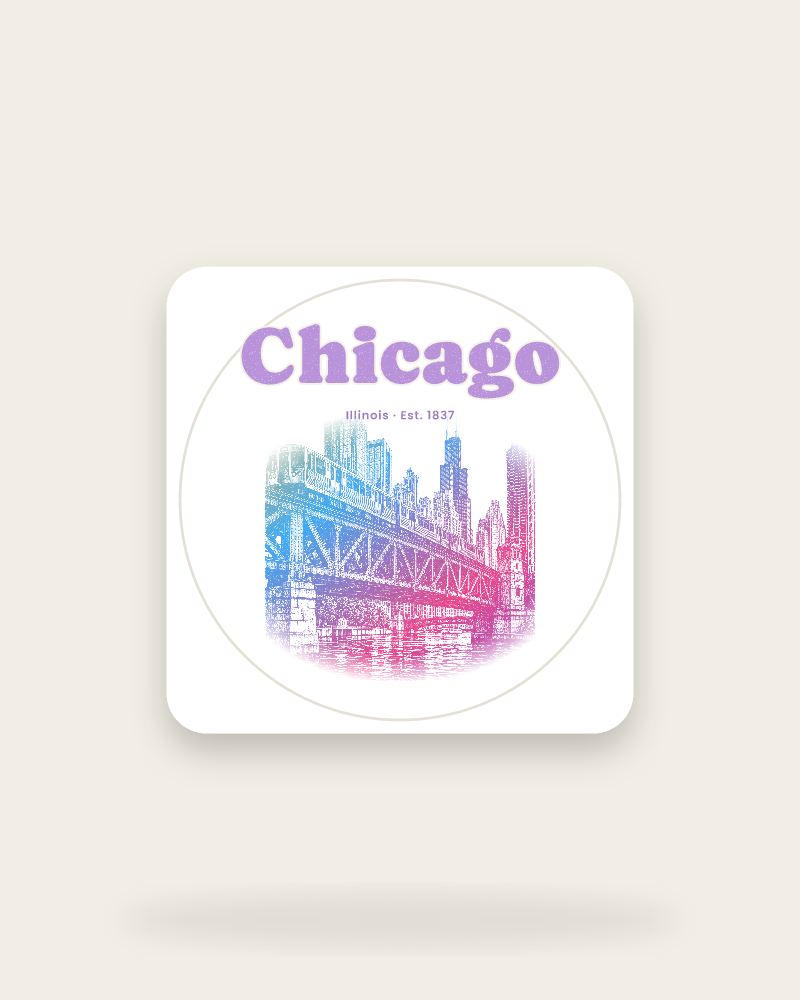 Chicago The L Train Kiss-Cut Sticker