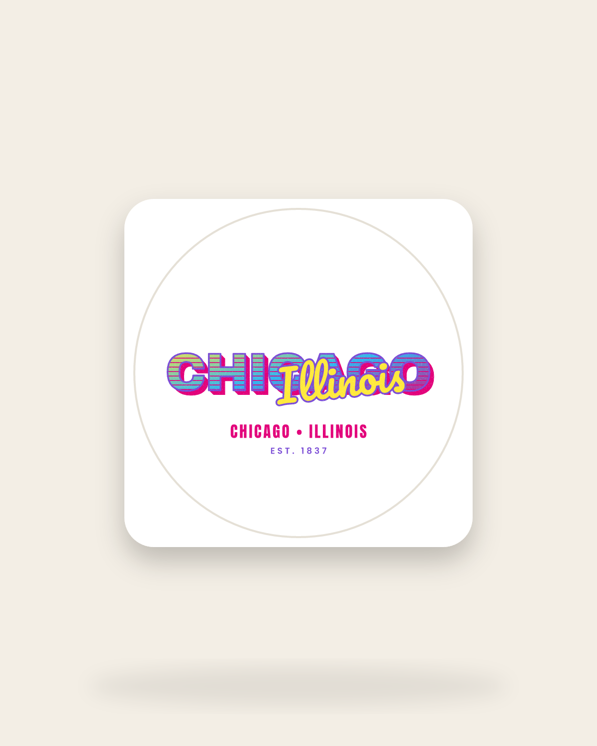 Chicago Music TV Kiss-Cut Sticker in White