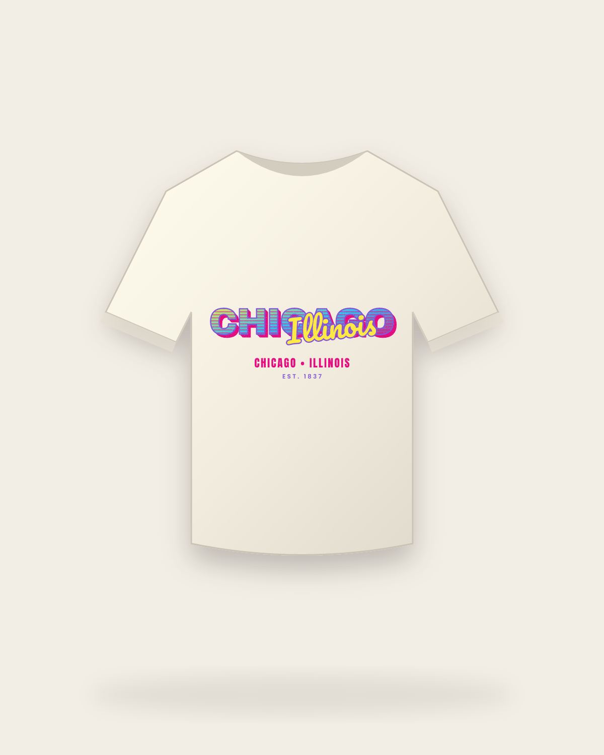 Chicago Music TV Vintage Wash Tee in Ivory