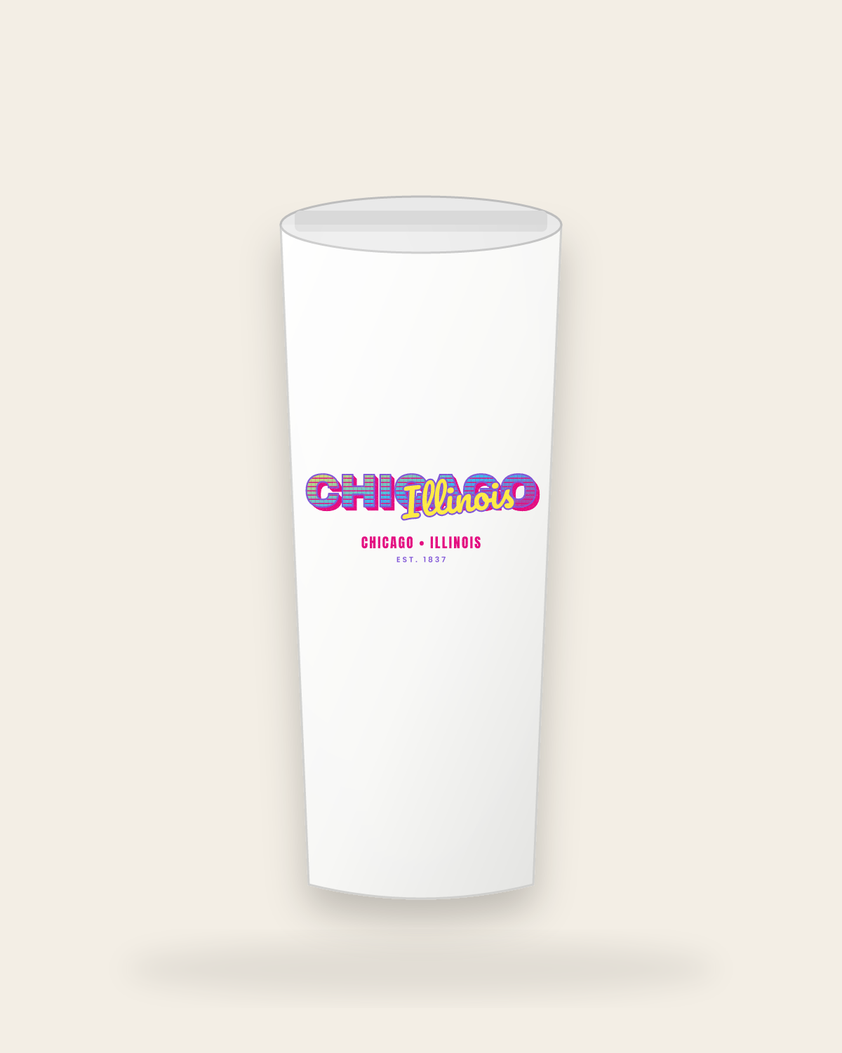 Chicago Music TV Insulated Tumbler 20oz in White