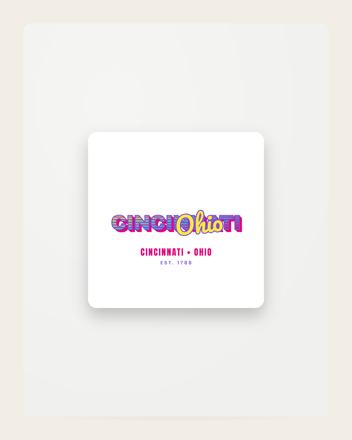Cincinnati Music TV Fridge Magnet in White