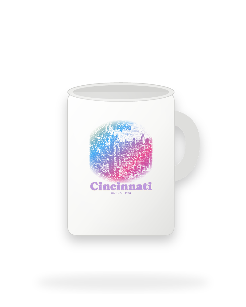 Cincinnati Suspension Bridge Ceramic Mug 15oz