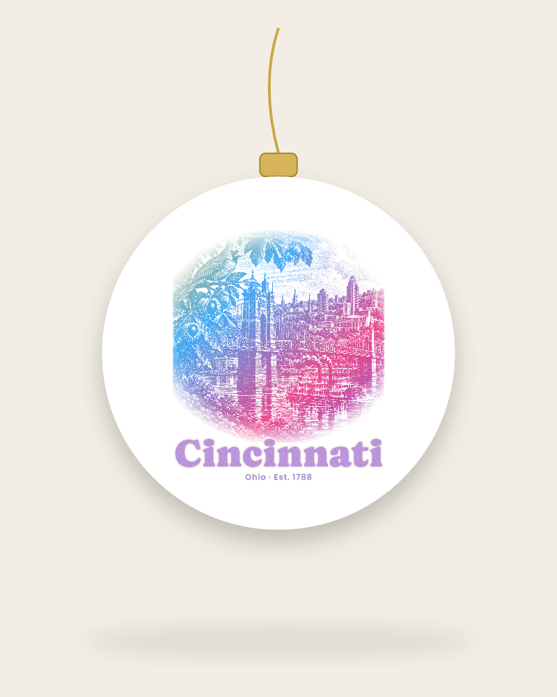 Cincinnati Suspension Bridge Ceramic Ornament