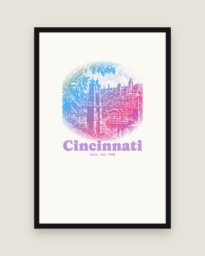 Cincinnati Suspension Bridge Matte Poster