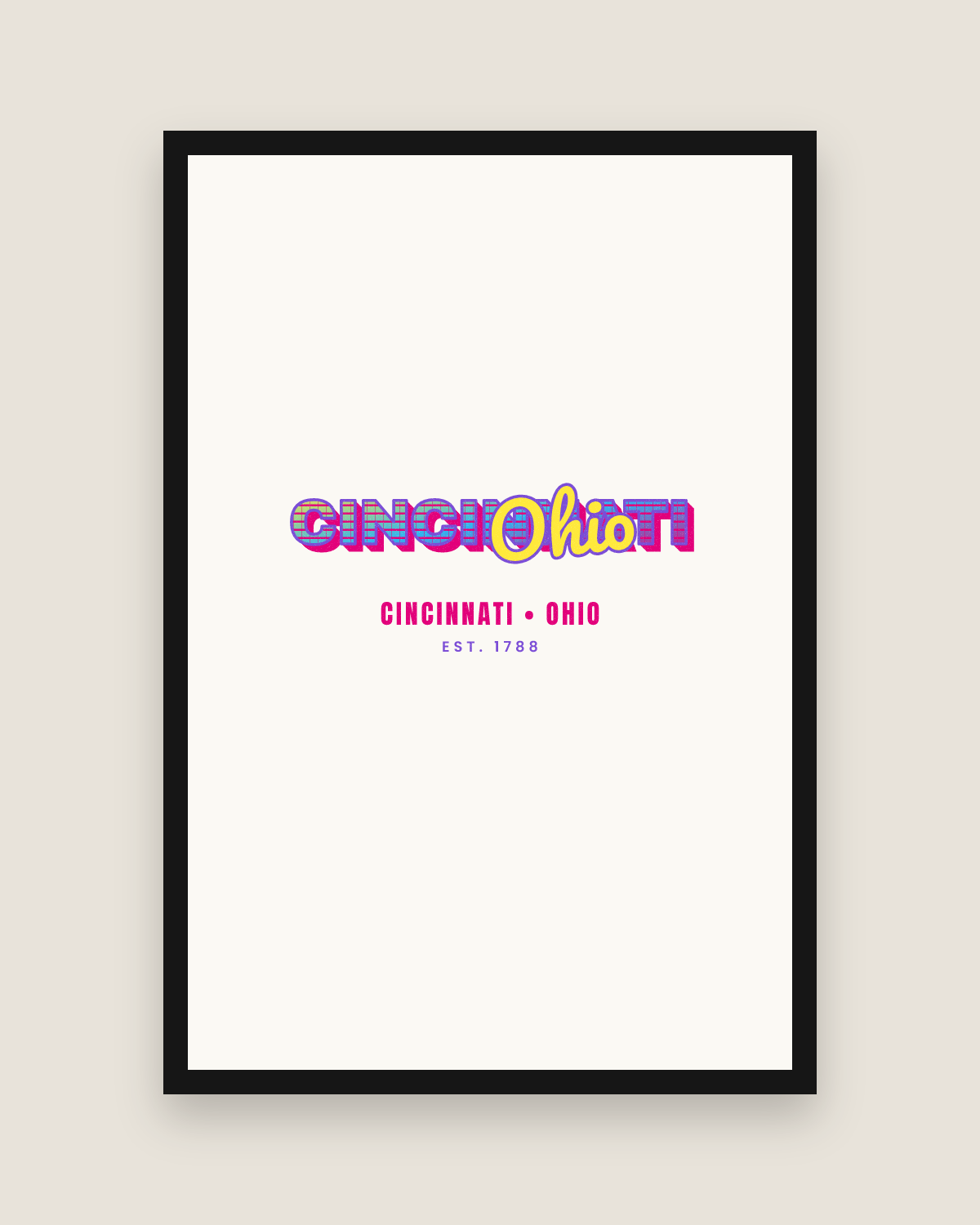 Cincinnati Music TV Matte Poster in White