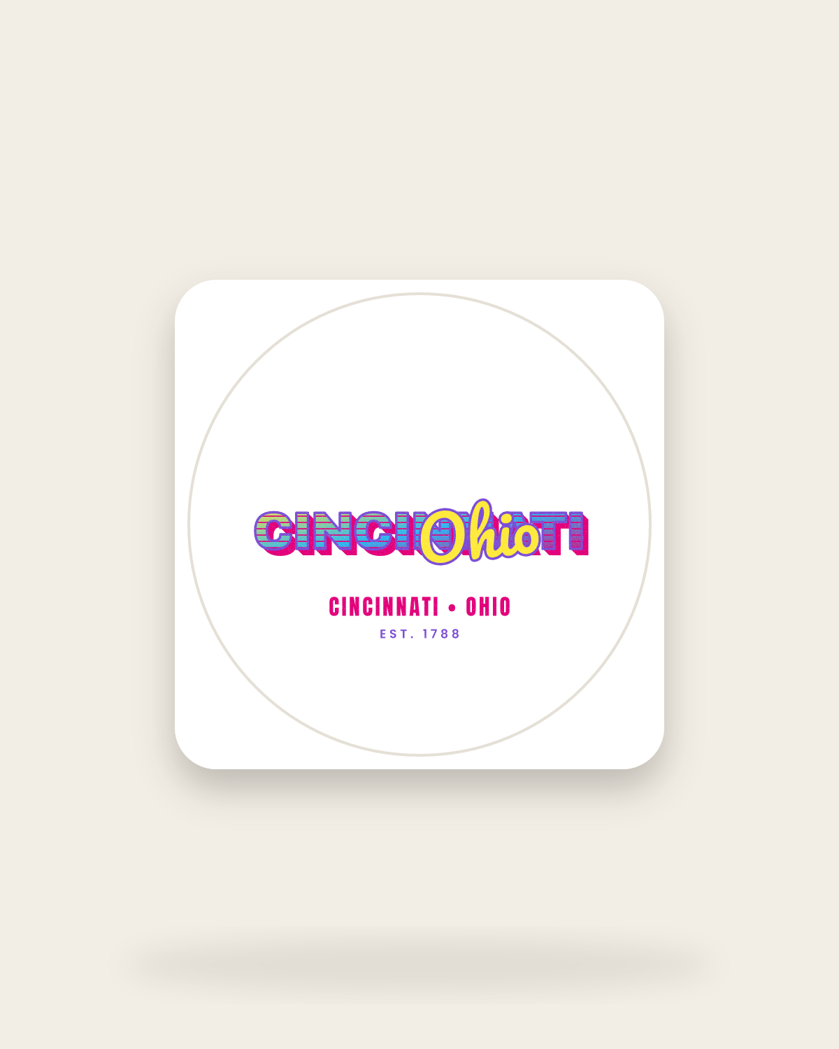 Cincinnati Music TV Kiss-Cut Sticker in White
