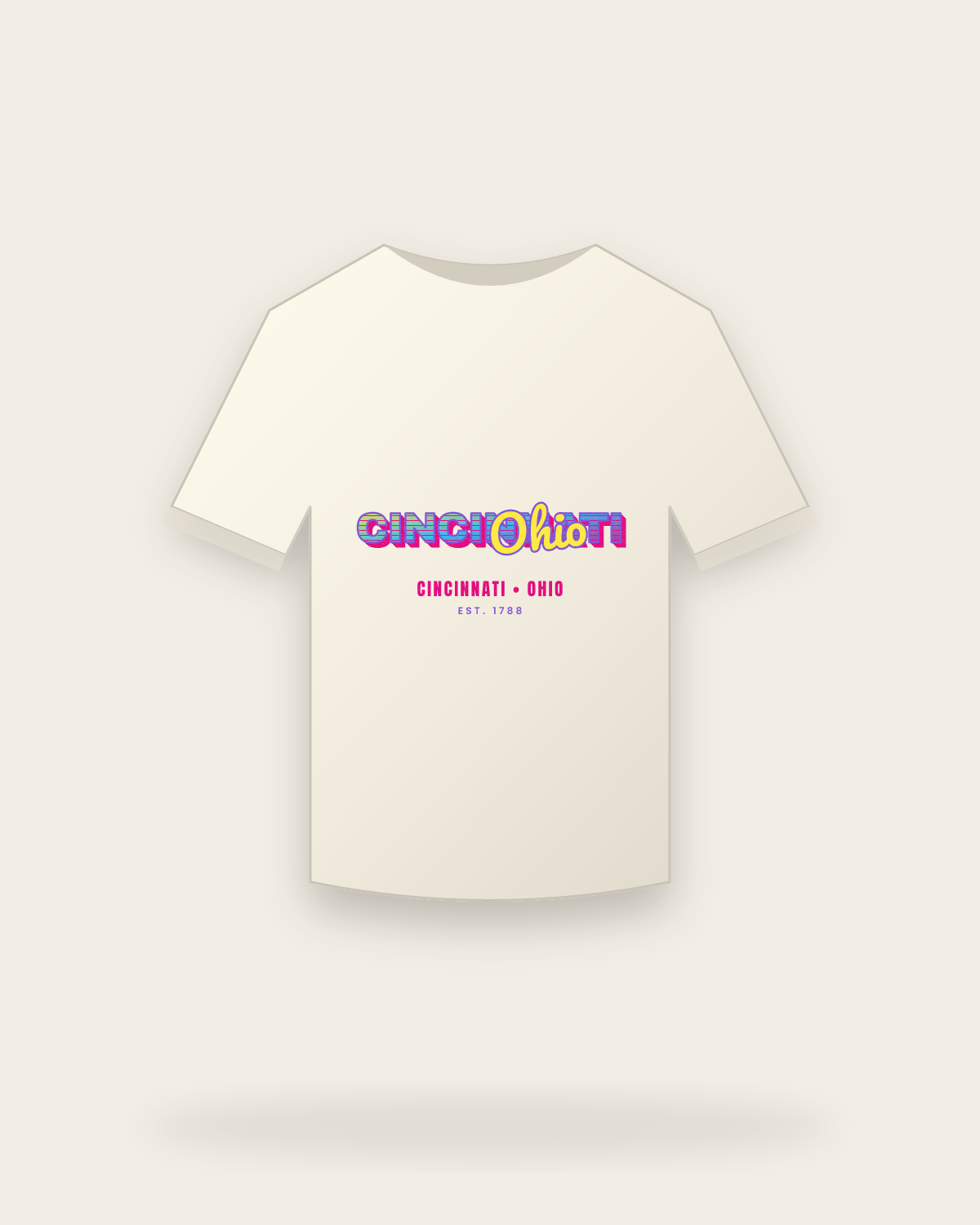 Cincinnati Music TV Vintage Wash Tee in Ivory