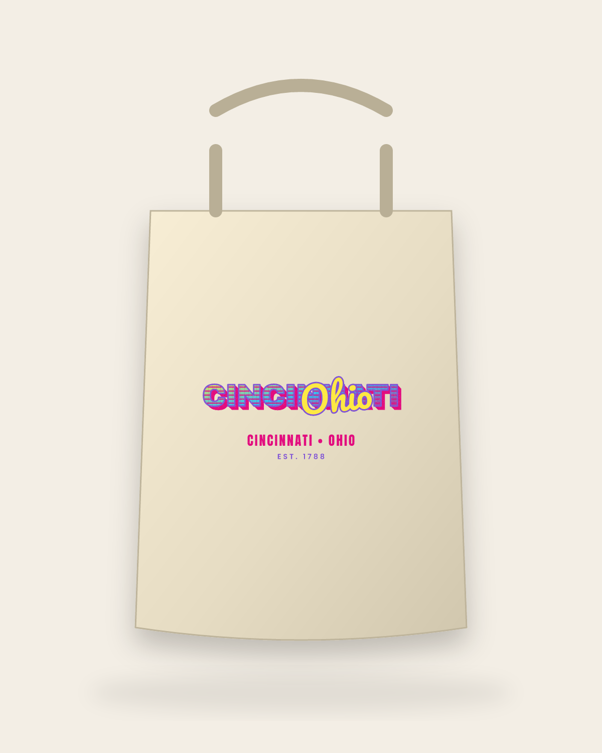 Cincinnati Music TV Canvas Tote in Beige
