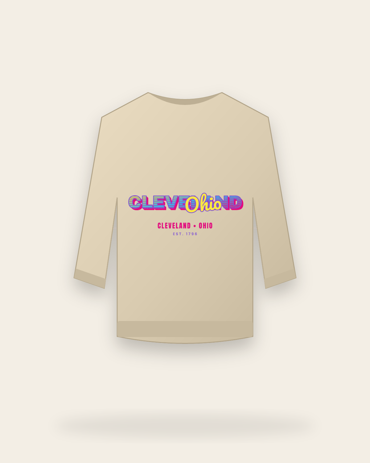 Cleveland Music TV Crewneck Sweatshirt in Sand