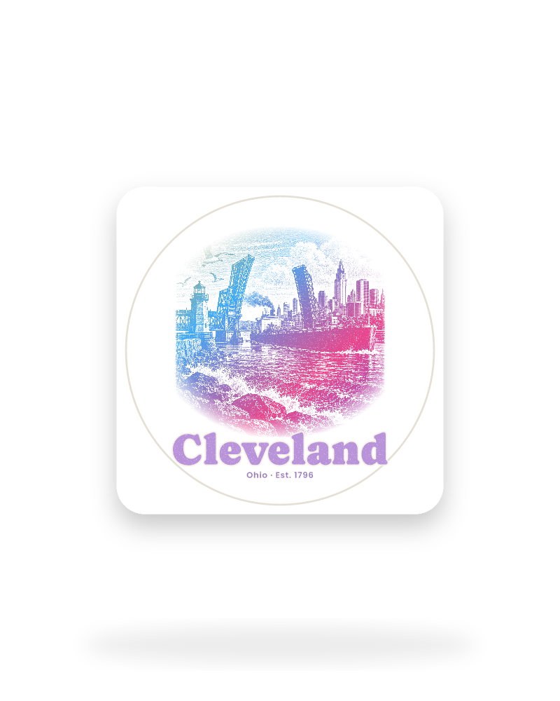 Cleveland Harbor Freighter Kiss-Cut Sticker