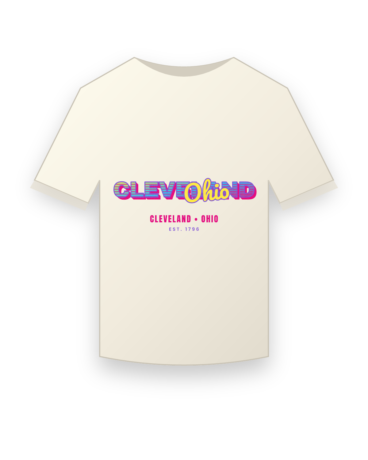 Cleveland Music TV Vintage Wash Tee in Ivory