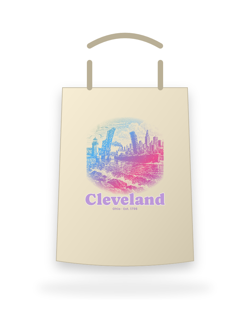 Cleveland Harbor Freighter Canvas Tote