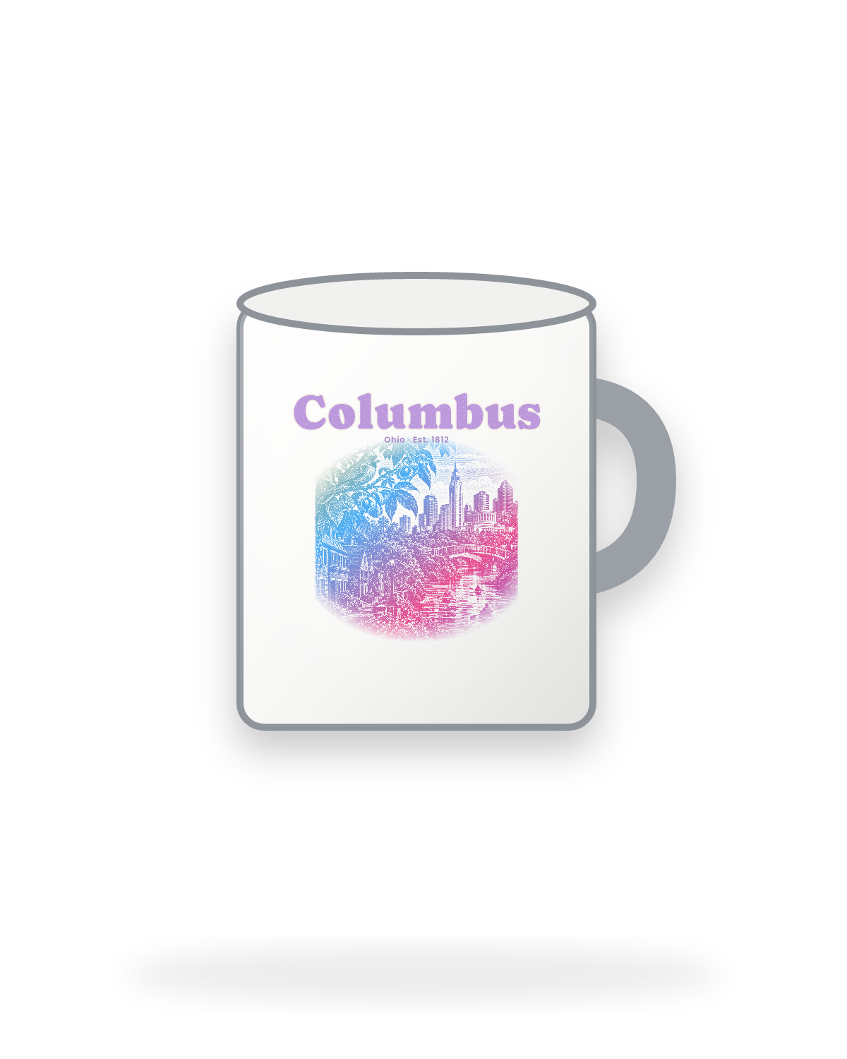 Columbus Scioto Mile Enamel Camp Mug in White