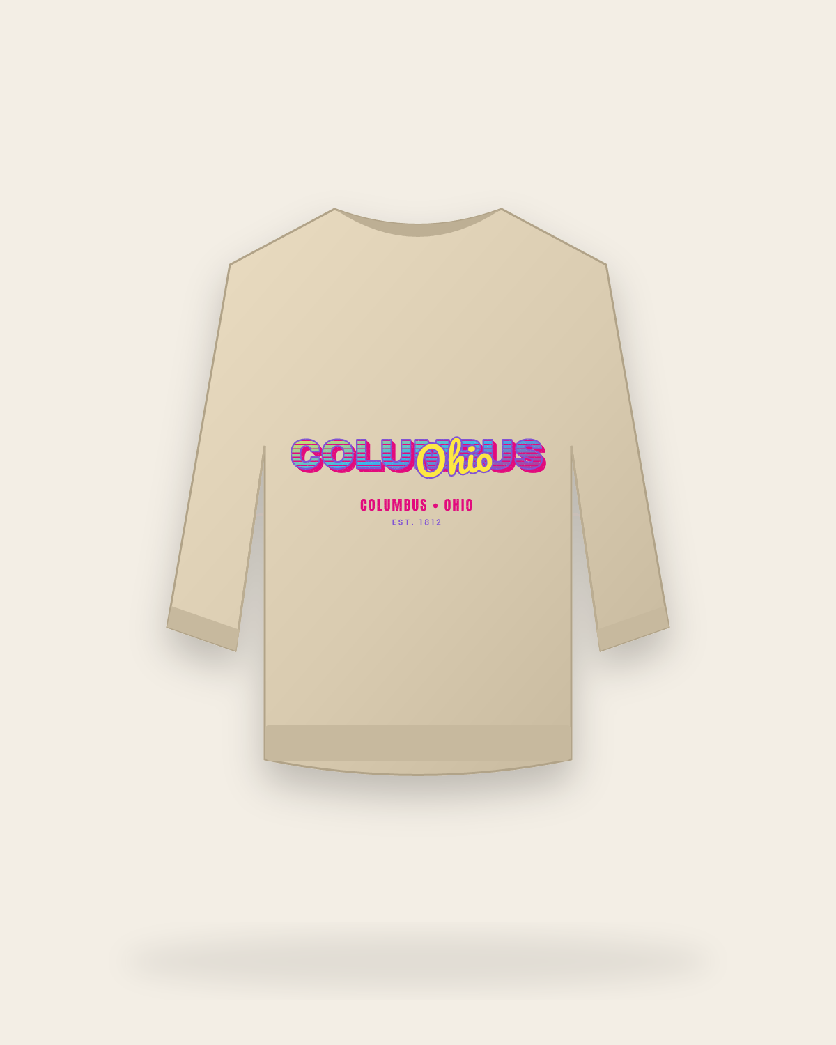 Columbus Music TV Crewneck Sweatshirt in Sand